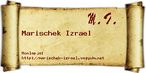 Marischek Izrael névjegykártya